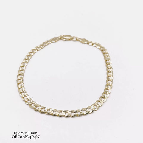 PULSO BARBADO - 19 cm x 4 mm - ORO 10K