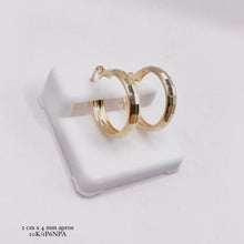 ARRACADA DISEÑO FACETADO - 2 CM  x 4 MM - ORO 10K