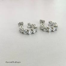 ARETE ARRACADA CORAZONES EN ZIRCONIA - PLATA .925