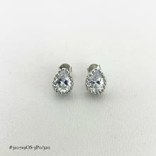 ARETE GOTA ZIRCONIA MARGEN PUNTEADO - PLATA .925