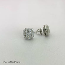 ARETE CUADRO MULTI BAGUETTES (BROCHE DE TORNILLO) - PLATA .925