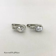 ARETE ZIRCONIA OVAL CON BISEL ZIRCONIA GOTA - PLATA .925