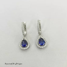 ARETE LARGO GOTA MORADO CONTORNO - PLATA .925