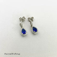 ARETE GOTA ZIRCONIA AZUL MINI - PLATA .925