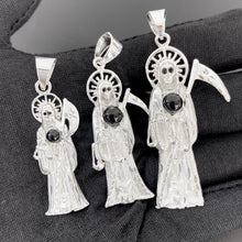 DIJE SANTA MUERTE CON BOLA NEGRA - PLATA .925