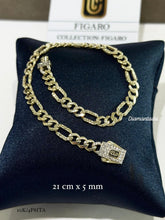 PULSO FIGARO  DIAMANTADO - 21 cm X 5 mm - ORO 10K