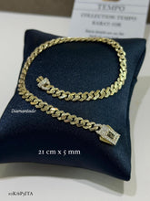 PULSO BARBADO TEMPO  DIAMANTADO - 21 cm X 4.5 mm - ORO 10K