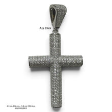 DIJE DE CRUZ CON ZIRCONIA - AZA ABIERTA - PLATA .925