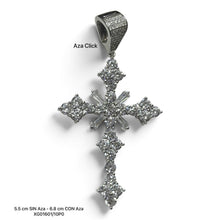 DIJE DE CRUZ RESPLANDOR CON ZIRCONIA - AZA ABIERTA PLATA .925