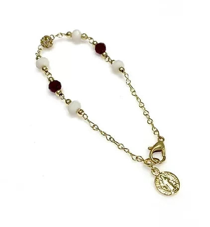 PULSERA CRISTAL NUDE- GUINDA