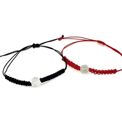 PULSERA TEJIDA CON MEDALLA SAN BENITO PLATEADA