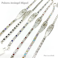 PULSERA PLACA ARCANGEL MIGUEL - PIEDRA NEGRA - PLATA .925