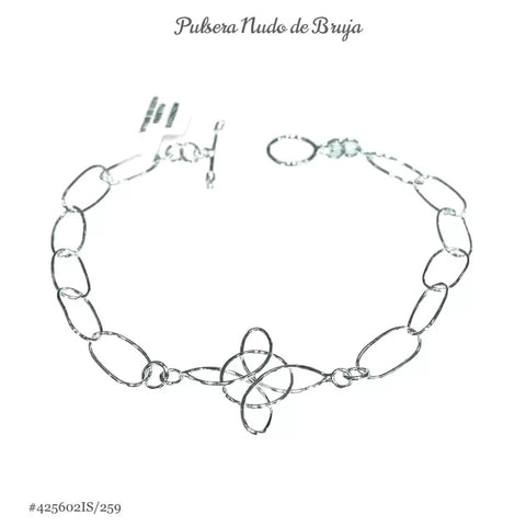 PULSERA NUDO DE BRUJA ALAMBRE TRANSVERSAL - PLATA .925