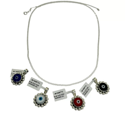 CADENA CON DIJE OJO MARGEN BOLEADO