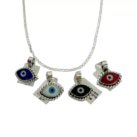 CADENA CON DIJE OJO FORMA CON MARGEN SOGA