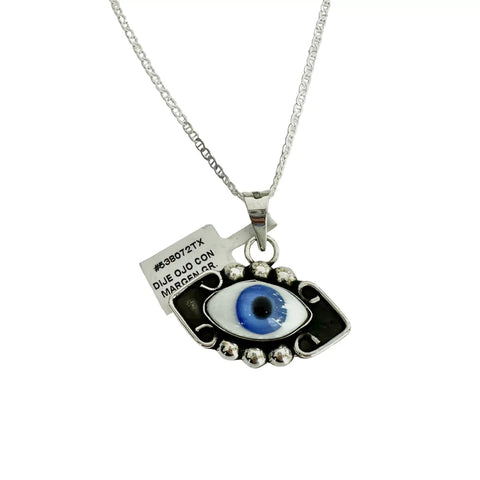 DIJE OJO AZUL GRANDE CON MARGEN