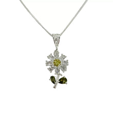 GARGANTILLA CON FLOR ZIRCONIA DETALLE COLOR  - PLATA .925