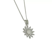 GARGANTILLA CON FLOR GIRASOL  - PLATA .925