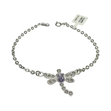 PULSERA LIBÉLULA - PLATA .925 - LILA