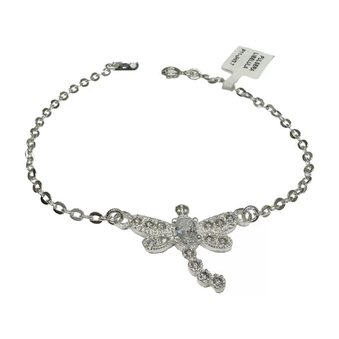 PULSERA LIBÉLULA - PLATA .925 - BLANCO