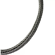 CADENA PAVONADA ESPIGA COMBINADA 60 cm - 7 mm - PLATA .925