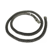 CADENA PAVONADA ESPIGA COMBINADA 60 cm - 7 mm - PLATA .925