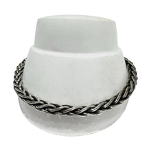 PULSO ESPIGA GRUESA PAVONADO - 23 cm - PLATA .925
