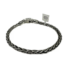 PULSO ESPIGA GRUESA PAVONADO - 23 cm - PLATA .925