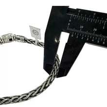 PULSO ESPIGA GRUESA PAVONADO - 23 cm - PLATA .925