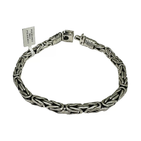 PULSO BALI PAVONADO - 23 cm x 5.5 mm - PLATA .925