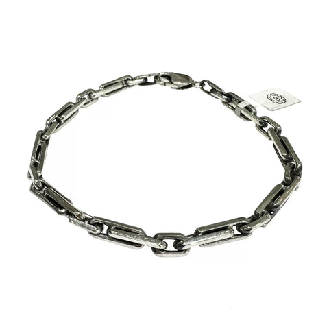 PULSO ESLABÓN LARGO PAVONADO - 23 cm - PLATA .925