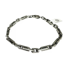 PULSO ESLABÓN LARGO PAVONADO - 23 cm - PLATA .925