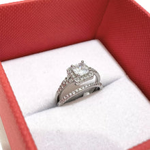 ANILLO ALIANZA CUADRO ZIRCONIA - PLATA .925