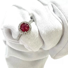 ANILLO CIRCULO ZIRCONIA GUINDA CON LATERALES - PLATA .925