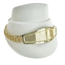 ESCLAVA PLACA OVALADA BISEL DIAMANTADO - ORO 10K