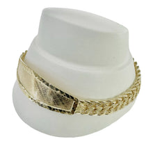 ESCLAVA PLACA OVALADA BISEL DIAMANTADO - ORO 10K