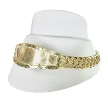 ESCLAVA PLACA OVALADA BISEL DIAMANTADO - ORO 10K