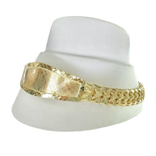 ESCLAVA PLACA OVALADA BISEL DIAMANTADO - ORO 10K