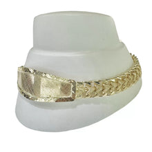 ESCLAVA PLACA OVALADA BISEL DIAMANTADO - ORO 10K