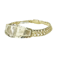 ESCLAVA PLACA OVALADA BISEL DIAMANTADO - ORO 10K