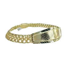 ESCLAVA PLACA OVALADA BISEL DIAMANTADO - ORO 10K