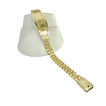 ESCLAVA PLACA OVALADA BISEL DIAMANTADO - ORO 10K