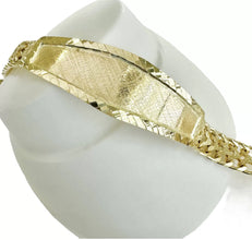 ESCLAVA PLACA OVALADA BISEL DIAMANTADO - ORO 10K