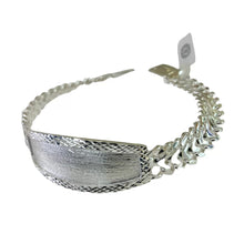 ESCLAVA ESLABÓN CUBANO CON PLACA BISELADA - PLATA .925