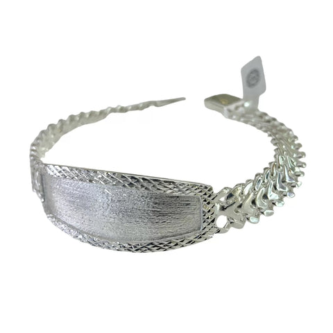 ESCLAVA ESLABÓN CUBANO CON PLACA BISELADA - PLATA .925