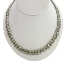 CADENA BARBADA CUBANA CON PIEDRA ZIRCONIA BAGUETTES - PLATA .925