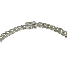 CADENA BARBADA CUBANA CON PIEDRA ZIRCONIA BAGUETTES - PLATA .925