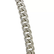 CADENA BARBADA CUBANA CON PIEDRA ZIRCONIA BAGUETTES - PLATA .925