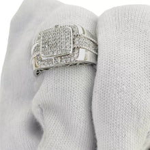 ANILLO CUADRO CON CINTILLA LATERAL - PLATA .925