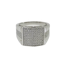 ANILLO CUADRO PLANO CON LINEA LATERAL - PLATA .925